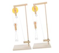 FELTECHELECTR 2pcs Physics Experiment Pulley Block Set with Holder for Student Science Learning and DIY Mechanics Teaching Tools
