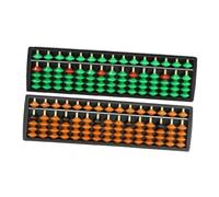 FELTECHELECTR 2pcs Portable Chinese Abacus for Educational Arithmetic Traditional Counting Beads in Brown and Green Compact Design for School and Home Learning