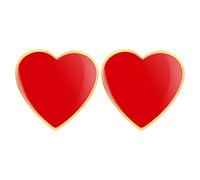 FELTECHELECTR 2pcs Red Heart Shaped Lapel Pins for Weddings and Birthday Parties, Zinc Alloy Brooches with Exquisite Craftsmanship, Comfortable the Touch and Resistant to Fading,
