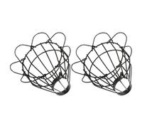 FELTECHELECTR 2pcs Reptile Heating Lamp Lampshade Cage Iron Wire Anti-scalding Easy to Remove Black Creative Chic Design for Terrariums