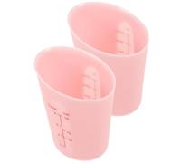 FELTECHELECTR 2pcs Silicone Graduated Cup Nesting Measuring Cups with Precise Scale Design 125ml Semitransparent Pink Baking Tool for Hotel and Home Use