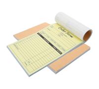 FELTECHELECTR 2pcs Small Business Invoice Book with Automatic Duplication, 2 Part Paper Order Form Pad, 100 Sheets Per Book, White, Efficient Order Processing for Operations