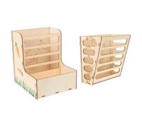 FELTECHELECTR 2pcs Small Wooden Holder for Rabbits and Small Animals, Synthetic Material Bunny Supply, Easy to Store and Can Be Placed in The Cage, Convenient Feeding Accessory for Pets