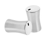 FELTECHELECTR 2pcs Stainless Steel Toothpick Holders Dispenser round Elegant Minimalism Design Silver Easy Storage Convenient Kitchen Dining Table Accessory