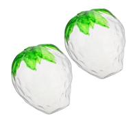 FELTECHELECTR 2pcs Strawberry Shape Glass Cups Cute Fruit Shaped Tumblers Party Essential Versatile Use for Hawaiian Summer Party Gatherings Juice Milk Tea Coffee