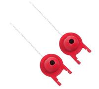 FELTECHELECTR 2pcs Toilet Seal Flapper Rubber Red with Chain Toilet Tank Accessory Home Bathroom Supplies Resistant to Long-Term Well Water Use