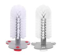 FELTECHELECTR 2pcs Turtle Shell Cleaning Brush with High-suction Suction Cups, Reptile Tank Scrubber Brush for Mud Removal on Back and Abdomen, Red and Suction Cup Accessories for Turtle Care