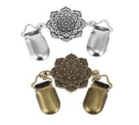 FELTECHELECTR 2pcs Vintage Shawl Buckle Alloy Scarf Clasp with Fine Polishing Comfortable to Wear Retro Appearance Cape Clips for Womens Shawls and Wraps, Elegant Clothes Decoration Accessory