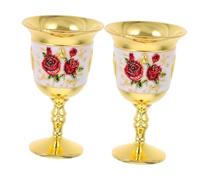 FELTECHELECTR 2pcs Vintage Zinc Alloy Royal Goblet Embossed Wine Cups for Medieval Celebration Home Decoration Palace Style Drinking Vessel