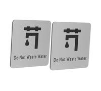 FELTECHELECTR 2pcs Water Conservation Sign for Bathroom and Kitchen Sink Aluminum Save Water Reminder Stickers Self-adhesive for Usage and Reducing Waste