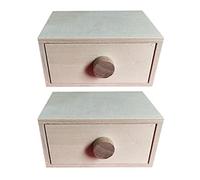 FELTECHELECTR 2pcs Wooden Storage Box with Large Capacity and Smooth Hand Feel, Creative Simple Design for Office Storage and Desktop Decor