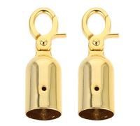 FELTECHELECTR 2pcs Zinc Alloy Rope End Stopper Hooks with Cord End Caps for Stanchion Crowd Control Barriers Metal Rope Holders for Wall Rail Installation in Hotels Events and Reception Areas