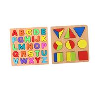 FELTECHELECTR 2sets Wooden Shape Sorter Toys for Boy Girl Educational Geometric Letter Matching Puzzle Develops Logic and Coordination Skills Early Learning for Preschool Learning Activities