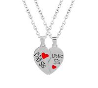 FELTECHELECTR 3 Pairs Creative Alloy Heart Pendant Necklace for Sisters Friendship, Lightweight and Comfortable to Wear, Gift for Best Friends on Special Occasions