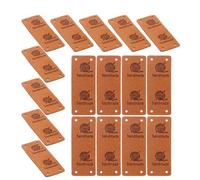 FELTECHELECTR 30pcs Brown Leather Tags for Handmade Items with Hole, Flexible and Easy to Sew Labels for Clothes, Shoes, and Sweaters for DIY and Yarn Projects