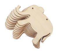 FELTECHELECTR 30pcs Elephant Shaped Unfinished Wood Slices with Holes Blank Wood Tags for DIY Crafting and Wedding Decorations with Jute String