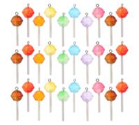 FELTECHELECTR 30pcs Lollipop Charms for Bracelet Making and Keychain Making, Lightweight DIY Design Resin Pendants in Creative Candy Shape for Earrings and Accessories Random Color