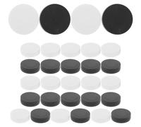 FELTECHELECTR 30Pcs Plastic Checkers Pieces and Backgammon Pieces Set, 2.5Cm Black and White Glossy Round Board Game Accessories for Chess and Board Games