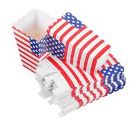 FELTECHELECTR 36 Pcs Usa Patriotic Popcorn Boxes with Vibrant American Flag Design, Lightweight Foldable Paper Snack Containers for Independence Day Party and Family Gatherings