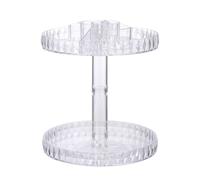 FELTECHELECTR 360 Degree Rotating Swivel Plate Makeup Organizer with Double Layers Cosmetic Storage Rack for Efficient Storage and Easy Access for Bathroom and Dressing Table