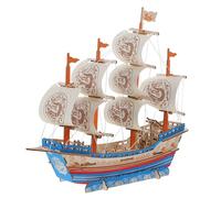 FELTECHELECTR 3D Wooden Model Ship Kit for Adults DIY Puzzle Boat -Cut Parts, Decorative Assembled Sailing Ship Model for Home and Office Display