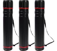 FELTECHELECTR 3pcs Black Plastic Telescoping Poster Tubes Φ6.5cm X 45-70cm Portable Drawing Storage Tubes for Mailing and Art Transport