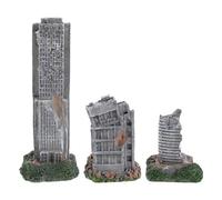 FELTECHELECTR 3pcs Castle Ruins Aquarium Decorations: City Building Cave Ornament - Resin Fish Tank Hideouts For Betta Shrimp & Small Fish Shelter Landscaping