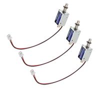 FELTECHELECTR 3pcs Dc 12v 2a Push Pull Solenoid Electromagnet Set, Miniature Linear Actuator Electromagnetic Valve for Piggy Bank and Industrial Automation Applications