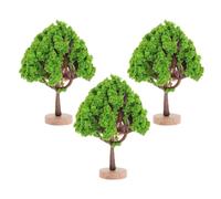 FELTECHELECTR 3pcs Mini Dollhouse Trees with Base for Office Displays and Micro Landscape Art Realistic Model Trees Made of Plastic and Wood Easy to Create for Train Scenery