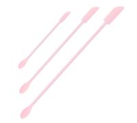 FELTECHELECTR 3pcs Silicone Makeup Spatula Set, Mini Cream Scraper Beauty Tools in Pink, Reusable Face and Lotion Scraper for Cosmetic Jar Application and Travel Use