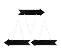FELTECHELECTR 3pcs Small Wooden Blackboard Arrows Message Board Rustic Decorative Black Wood Smooth Writing Surface Wipe Clean Outdoor Parties Sign