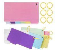 FELTECHELECTR 450pcs Spiral Note Pads with Dotted Liner and 8 Assorted Colour Binder Rings, Paper Flash Cards for Studying and Journals, Keeps Paper from Falling Apart Random Color