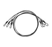FELTECHELECTR 4pcs 3mm X 1m Black Pvc Coated Stainless Steel Wire Rope Hanging Cables Multipurpose Suspension Wires for Outdoor Use and Heavy Duty Lifting