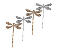 FELTECHELECTR 4pcs Cute Dragonfly Hair Clips Metal Hair Clamps for Women Retro Hairpin Bangs Clip for Women