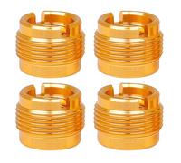 FELTECHELECTR 4pcs Gold Microphone Stand Nut Adapter to Metal Thread Conversion for Mic Clip Holder Knurled Screw for Podcast Singing Recording and Public Speaking