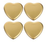 FELTECHELECTR 4pcs Large Heart-shaped Tin Candy Boxes Gold Chocolate Storage Containers Multipurpose Wrapping Packaging for Valentine’s Day Party Treats