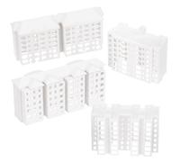 FELTECHELECTR 4pcs Mini Building Model Kits Unpainted Plastic Apartment House Decorations for Sand Table DIY Micro Landscape Lightweight and Realistic Miniature Life Scene Props