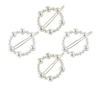 FELTECHELECTR 4pcs Pearl Hair Clips for Women, Unique Irregular round Shape, Made of Abs and Zinc Alloy, Match with Hairstyles, for Wedding Wearing and Parties
