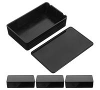 FELTECHELECTR 4pcs Plastic Electronic Junction Boxes Black Electric Box Enclosure with Practicality to Accommodate Chargers for Electronics Project and Cable Management