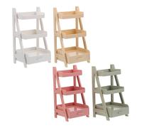 FELTECHELECTR 4pcs Scale Flower Basket Stand with Layers Storage Shelves for DIY Crafting Assorted Pastel Colors Mini Trinket Shelf for Doll House Decor