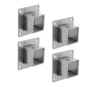 FELTECHELECTR 4pcs Square Post Base Bracket Anchor with Flange Anchor Base Plate for Stable Foundation and Secure Anchoring, Metal 3.00x3.00x2.50cm, Suitable for Railing and Deck Post