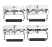 FELTECHELECTR 4pcs Stainless Steel Spring Loaded Lift Ring Handles Flush Pull for Boat Cabinets Tool Boxes with Four Mounting Industrial Replacement