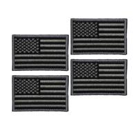 FELTECHELECTR 4pcs USA Flag Patch with Hook and Loop Backing, Detailed Embroidery, Self-Adhesive American Flag Badges for Military Hats and Gear, Sturdy and Easy to Attach