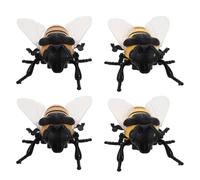 FELTECHELECTR 4pcs Wind-up Bee Simulation Insect Figurines for Adults Manual Mechanical Hopping Bees Portable Retro Stress Relief Sensory Play for Halloween Party Favors and Stocking Stuffers