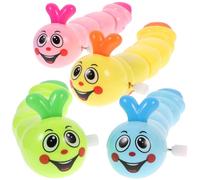 FELTECHELECTR 4pcs Wind-up Caterpillar for Colorful Cartoon Animal Playthings with Wagging Tails Clockwork Design Fun Gift for Boys Random Color