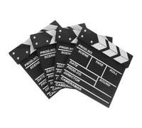 FELTECHELECTR 4pcs Wooden Clapper Boards for Photography Props with Eye-catching Black Design and Easy to Write Surface, for Movie Parties and Scene Directors