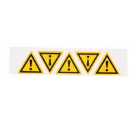 FELTECHELECTR 5 Pcs Exclamation Mark Sticker Self Adhesive Warning Sign with Excellent Durability and Eye-catching Design for Hazardous Areas Yellow Black Pp Synthetic Paper