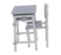 FELTECHELECTR 5 Sets Miniature School Desk and Chair Set Realistic Plastic Dollhouse Furniture Model for Educational Play Classroom Display Creative Decoration and Learning Tool