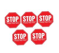 FELTECHELECTR 5 Sheets Stay Safe Sign Stickers for Public Places Self-adhesive Floor and Wall Decals Social Distance Reminder with Anti-wear Design Easy to Install and Portable Safety Markers