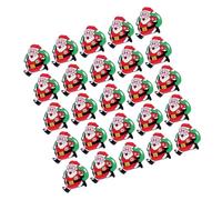 FELTECHELECTR 50pcs LED Glowing Badges Santa Claus Lapel Pin Light up Christmas Brooch Flashing Reusable Mixed Material Cartoon Brooches for Festive Environment and Party Decoration